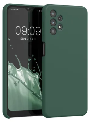 Produktbild von kwmobile Handyhülle für Samsung Galaxy A32 5G Hülle - Case Silikon - Kabelloses Laden - Schutzhülle Cover in Tannengrün