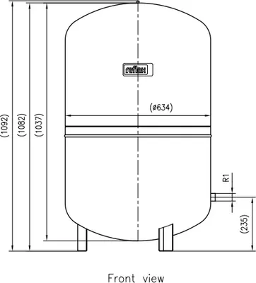 Produktbild von Reflex Membran-Druck-Ausdehnungsgefaess 300l Reflex, 1,5 bar, nach DIN 4751
