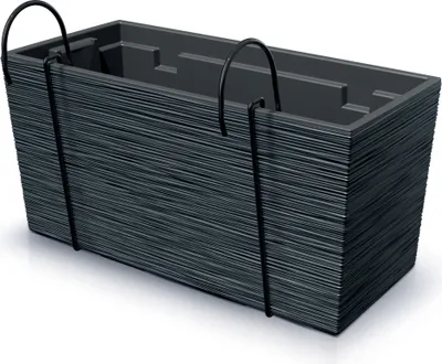 Immagine prodotto di Fioriera da balcone portavaso in metallo effetto cesello antracite 39,5 x 18 x 19,5 cm