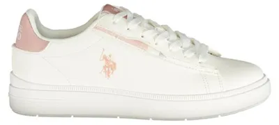 Produktbild von Moderner weißer Damensportschuh mit rosa Akzenten und Komforteinlage