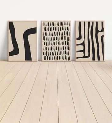 Produktbild von Wallity, Ersydata3-5070, Dekoratives gerahmtes Gemälde (3 Teile), Mehrfarbig, 100 % MASSIVES HOLZ, 50 x 70 cm