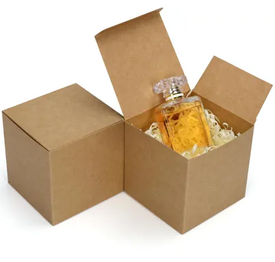 Produktbild von Set mit 30 Geschenkkartons aus Kraftpapier, 10x10x10 cm