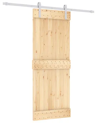 Produktbild von Schiebetür Natürlich und Weiß 80 x 210 cm Massivkiefer