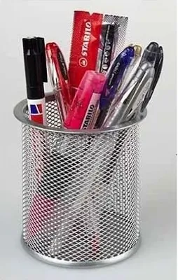 Obrázok produktu pre Drôtený kalíšok na ceruzky, veľký, strieborný