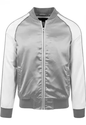 Produktbild von Urban Classics - SOUVENIR Bomber Satin Jacke silber - S