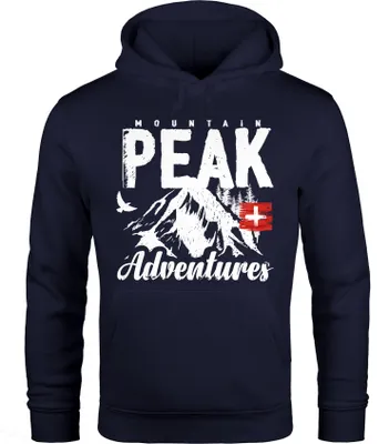 Produktbild von Hoodie Herren Mountain Adventures Kapuzen-Pullover Moonworks® navy L