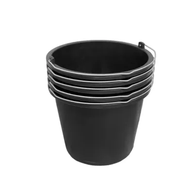 Produktbild von 5 Stück Betoneimer 5 Liter | schwarz | inkl. Metallgriff