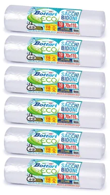 Immagine prodotto di Sacchi per rifiuti Bottari, capacità 110 litri, dimensioni 70 x 110 cm, con chiusure, trasparenti