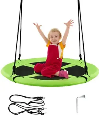 Produktbild von COSTWAY φ 100cm Nestschaukel 150 kg belastbar Garten-Schaukel Kinderschaukel Rundschaukel Grün