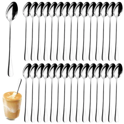 30er Set Edelstahllöffel mit langem Stiel, 19 cm, Latte Macchiato