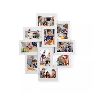 Productafbeelding van And OutdoorMatch fotolijst collage Emerald - Voor 10 foto's - 10 x 15 cm - MDF - Wit - Modern design