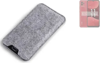 Produktbild von K-S-Trade Filz Handyhülle kompatibel mit Lava Blaze NXT Schutzhülle Filztasche Filz Tasche Case Sleeve Handy Hülle Filzhülle grau