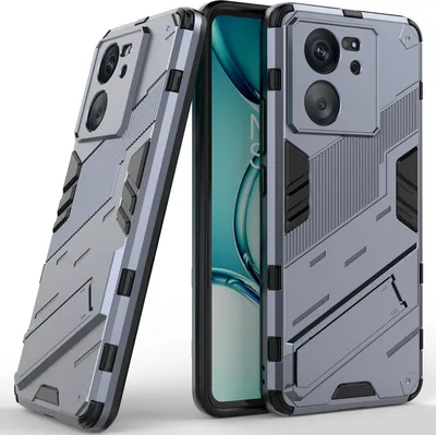 Produktbild von Armor Hülle für Xiaomi 13T/13T Pro/Redmi K60 Ultra, Hybrid PC TPU Bumper Stoßfestes Schutzhülle mit Standfunktion Grau