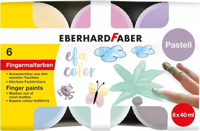 Image de 6 EBERHARD FABER EFA Color Pastell peinture au doigt couleurs assorties 6x 40,0 ml