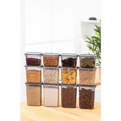 Obrázok produktu pre Hermia Concept, BNMPEGYAR12-81115, sada úložných boxov (12 kusov), 100 % PLAST, antracitová, 14 x 10 x 10 cm