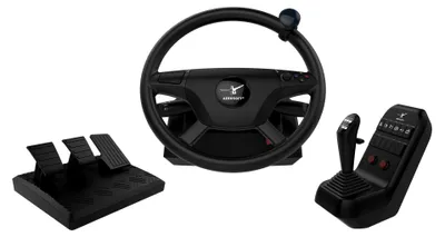 Zdjęcie produktu dla Aerosoft AS16037, Podstawa kierownicy wyścigowej, Czarny, Metal, 1080°, Bezłańcuchowy, Euro Truck Simulator 2, American Truck Simulator, Heavy Cargo - The Truck Simulator, On The Road,...
