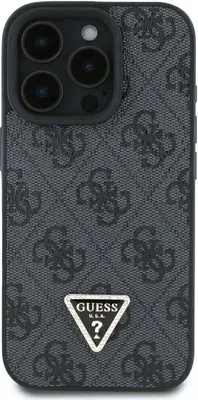 Produktbild von Guess, Hülle für Apple iPhone 16 Pro Max Edition 4G Strass Dreieck Metall, Schwarz