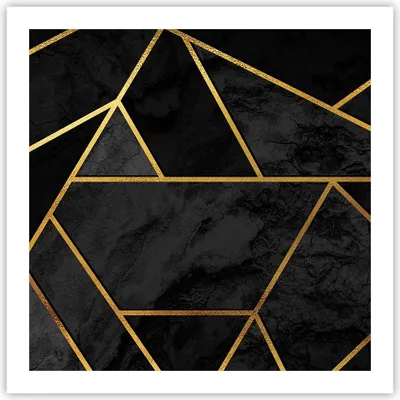 Produktbild von Poster - Poster ohne Rahmen - Abstraktion Gold Schwarz - 60x60 cm - Wand Bild - Wanddeko - Wandbilder - Kunstposter - Wandposter - Bilder - Kunstdruck - Wanddekoration - Wandbild - P2XAC60x60-4358