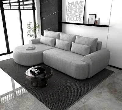 Produktbild von Ecksofa OLIVIO L - Wohnlandschaft Polstersofa Polstercouch (Hellgrau - MODESTO 481) LINKE SEITE