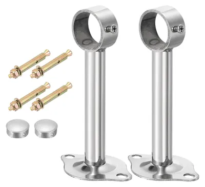 Gardinenstangenhalter 2er-Set, Edelstahl, 32 mm, 150 mm, silber