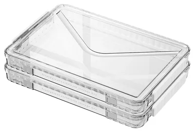 Obrázek produktu pro Průhledná archivní krabice se zamykatelnými víky, vhodná k uskladnění a stohování