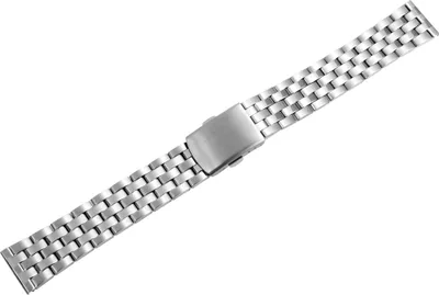 Produktbild von Gliederband Edelstahl Armband in silber, gebürstet, flach, 18 mm