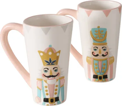 Produktbild von 2tlg Set Jumbobecher Nutsy 600ml Nussknacker Glühwein Kaffee-Tasse Weihnachten