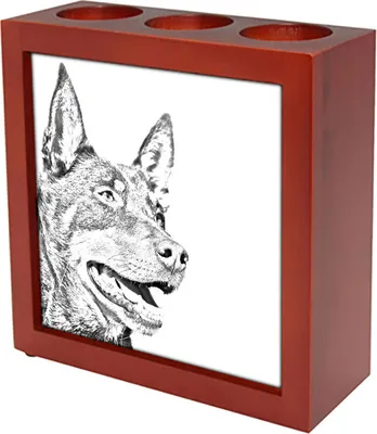 Produktbild von Australian Kelpie, Australischer Schäferhund, Barb - Stifthalter mit Hund, Schreibtischorganizer mit Aufdruck, personalisierte Schreibtischdekoration der Marke Art-Dog
