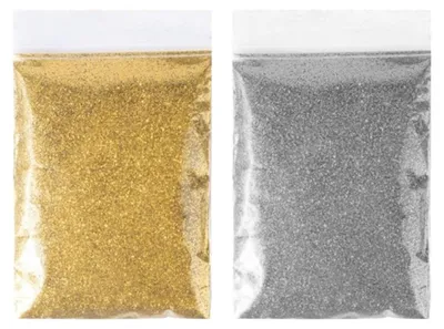 Glitzerpulver-Set 100 g, Gold und Silber, für DIY und Dekoration