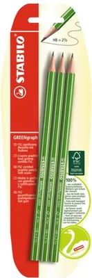 Obrázek produktu pro Ekologická tužka - STABILO GREENgraph - tvrdost HB - balení 3 ks