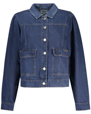 Produktbild von Damen Jeansjacke Blau - Nachhaltig mit Stickerei und Taschen