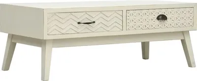 Immagine prodotto di Tavolino, tavolino, tavolino, tavolino, con 2 cassetti intagliati, legno, grigio, 110 x 50 x 40 cm, Stile elegante per il soggiorno,