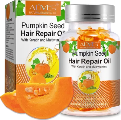 Produktbild von Haaröl Kürbiskernöl Haarwachstum Haarpflege Haarverdichtung in Kapseln Bio Vegan, 1x 40 Kapseln