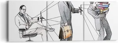 Produktbild von Bild auf Leinwand - Leinwandbild - Job Mensch mariniert Illustration - 90x30cm - Wand Bild - Wanddeko - Leinwanddruck - Bilder - Kunstdruck - Leinwand bilder - Wandkunst - CA90x30-3054