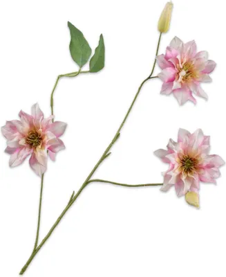 Produktbild von Kunstblume von Silk-ka – Clematiszweig aus Seide, cremefarben-rosa, 98 cm