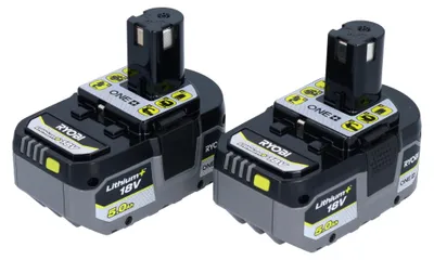 Zdjęcie produktu dla RYOBI RB18LL50F12B 2x akumulator 18 V 5,0 Ah / 5000 mAh Li-Ion ( 5133004831 ) ze wskaźnikiem poziomu naładowania