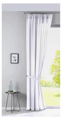 Produktbild von Gardine »Nizza« Baumwoll-Voile Halbvoile 254x135 cm Weiß Transparent mit Gardinenband und Tunneldurchzug