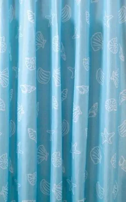 Immagine prodotto di Tenda da doccia 180x200cm, PE, blu, decorazione conchiglia