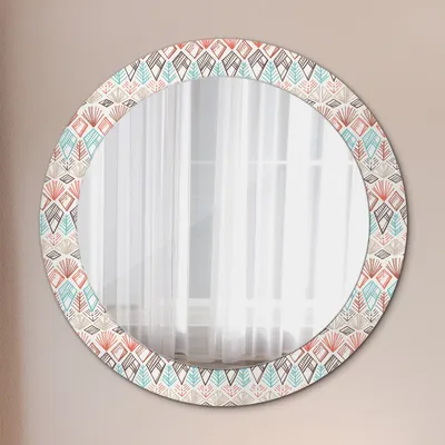 Produktbild von Ø70cm Modern Spiegel - Wandspiegel Wandmontage- Schlafzimmer - Ethnisch Muster