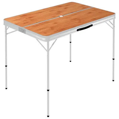 Produktbild von vidaXL Klappbarer Campingtisch mit 2 Sitzbänken Aluminium Braun