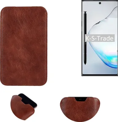 Produktbild von K-S-Trade Schutzhülle Handyhülle kompatibel mit Samsung Galaxy Note 10 Handytasche Kunstleder Sleeve in braun