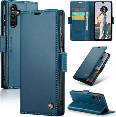 Produktbild von Galaxy A15 Hülle, Leder Brieftasche Kartenfach Schutzhülle mit Standfunktion für Samsung Galaxy A15 5G/4G Blau