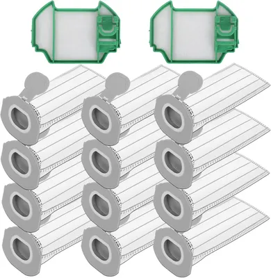 Produktbild von 12 Stück Staubsaugerbeutel und 2 Filter für Vorwerk Kobold VK7 FP7 Premium Filtertüten Staubsauger Akku Beutel
