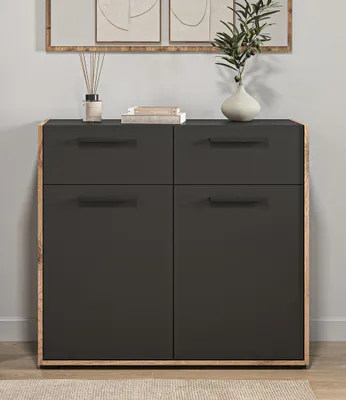 Immagine prodotto di xonox.home Cassettiera Bueno (L/A/D: 95x86x37 cm) in melamina basaltica e melamina basaltica