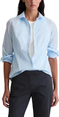 Productafbeelding van Geweven blouses, lange mouwen, model 5557, kleur: luchtblauw, maat 46