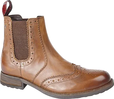 Immagine prodotto di Stivali Roamers da uomo in pelle con cappuccio ad ala e inserti elastici DF797 (42 EU) (marrone chiaro)