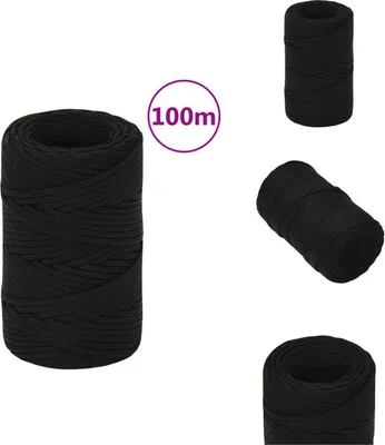 Produktbild von vidaXL Arbeitsseil Schwarz 2 mm 100 m Polyester -  Seile