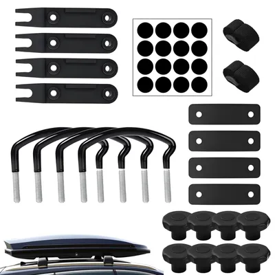 Image de 4 supports de coffre de toit, montage universel pour voitures et utilitaires