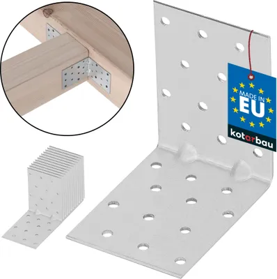 Zdjęcie produktu dla KOTARBAU® 12 szt. Kątownik Ciesielski Łącznik Budowlany 80 x 80 x 60 mm Stal ocynkowana z Przetłoczeniem Nierdzewny
