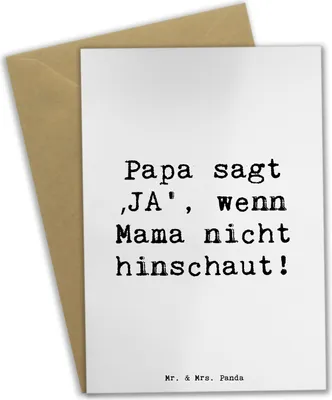 Produktbild von Mr. & Mrs. Panda Grußkarte Spruch Vater Geheimhaltung - Weiß - Geschenk, Vaterschaft, moderner, Erziehung durch, vatertagskarte, herzerwärmende Sprüche, Freude